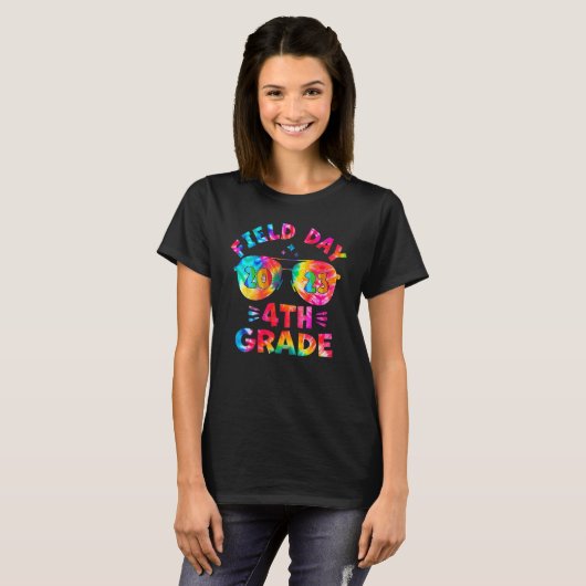 T-shirt 4th Grade Field Day 2023 Tie Dye Sunglasses Teache (Devant entier)