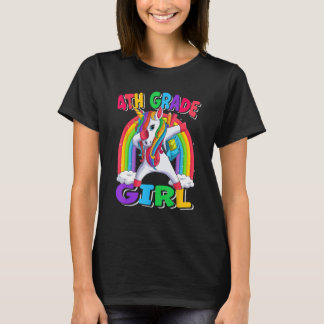T-shirt 4th Grade Girl Dabbing Unicorn Back to School Kids