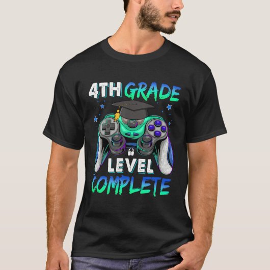 T-shirt 4th Grade Level Complete Happy Last Day Of School (Devant)