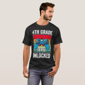 T-shirt 4th Grade Level Unlocked Video Game Back to School (Devant entier)