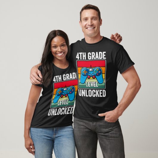 T-shirt 4th Grade Level Unlocked Video Game Back to School (Unisexe)