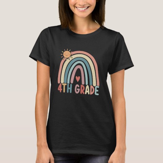 T-shirt 4th Grade Rainbow Team Fourth Grade Teacher Boho R (Devant)