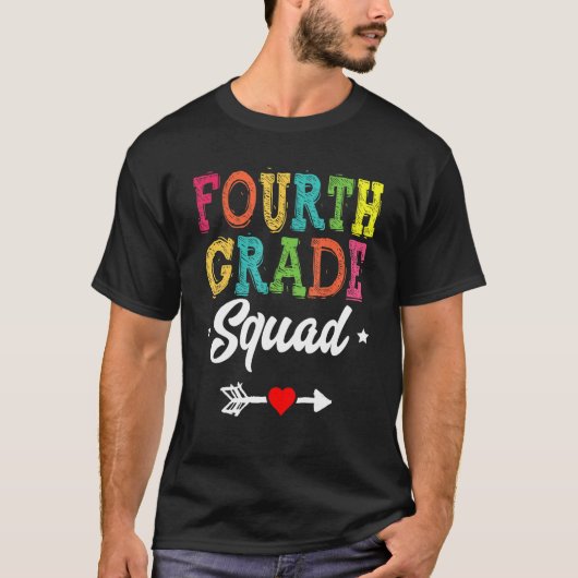 T-shirt 4th Grade Squad Fourth Teacher Student Team Back T (Devant)