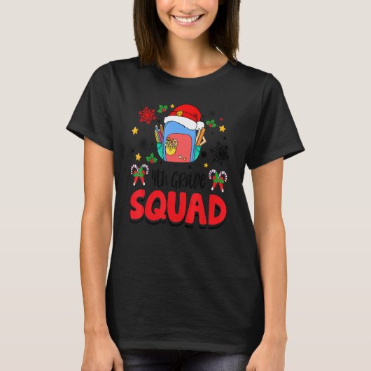 T-shirt 4th Grade Squad Group Matching Christmas Pajama Pa (Devant)