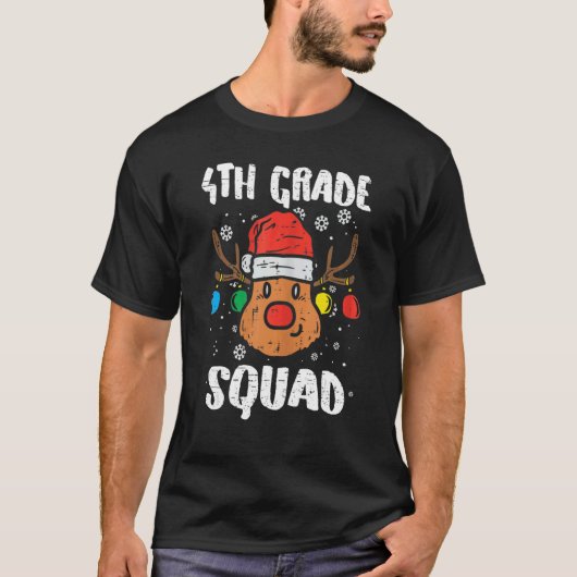 T-shirt 4th Grade Squad Reindeer   Teacher Christmas   (Devant)