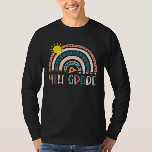 T-shirt 4th Grade Teacher  Boho Rainbow Teacher s Day (Devant)