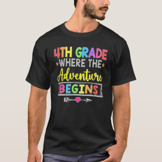 T-shirt 4th Grade Where The Adventure Begins  Back To Scho