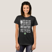 T-shirt 4th Infantry  God Created Infantry Devil stood Att (Devant entier)
