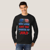 T-shirt 4th july apparel USA american flag 4th of july for (Devant entier)