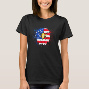 T-shirt 4th July Men Women Usa Independence Day Red Blue W
