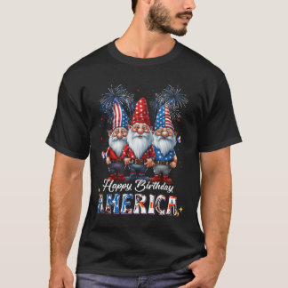 T-shirt 4Th Of July 2023 Usa Patriotic Gnomes Happy Americ