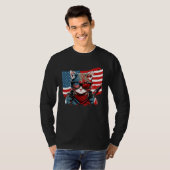 T-shirt 4th Of July American Flag Cat Military Kitten (Devant entier)
