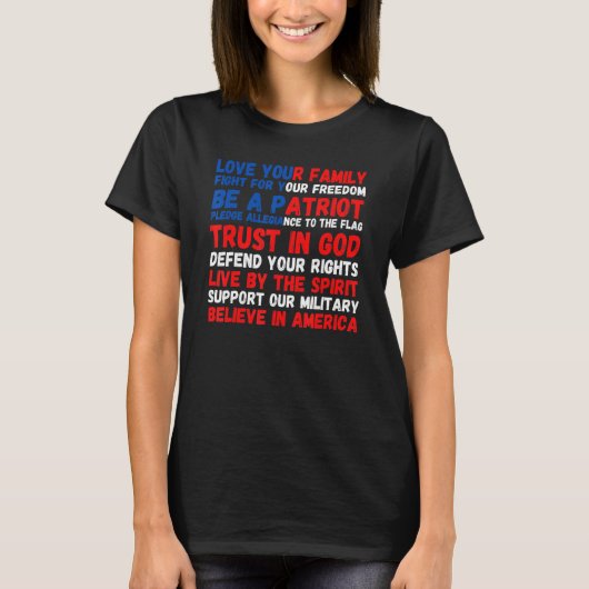 T-shirt 4th of July American Flag Patriotic 1776 (Devant)