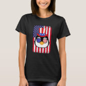 T-shirt 4th Of July American Flag Patriotic Penguin Sungla (Devant)