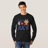 T-shirt 4th Of July American Monkey For Kids Cute Usa Monk (Devant entier)