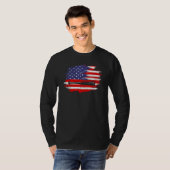 T-shirt 4th of July Baseball   American Flag With Bat Patr (Devant entier)