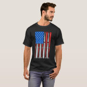 T-shirt 4th Of July Baseball Softball Flag American Flag (Devant entier)