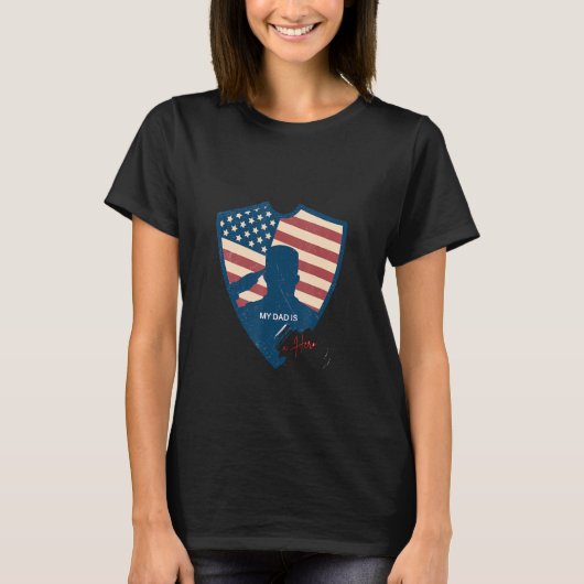 T-shirt 4th Of July Dad a Real American Salu To Show Dad L (Devant)