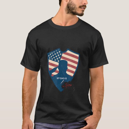 T-shirt 4th Of July Dad a Real American Salu To Show Dad L (Devant)