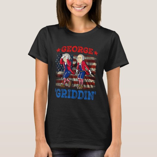 T-shirt 4th Of July George Washington Griddy George Griddi (Devant)