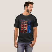 T-shirt 4th Of July German Shepherd American Flag Red Whit (Devant entier)