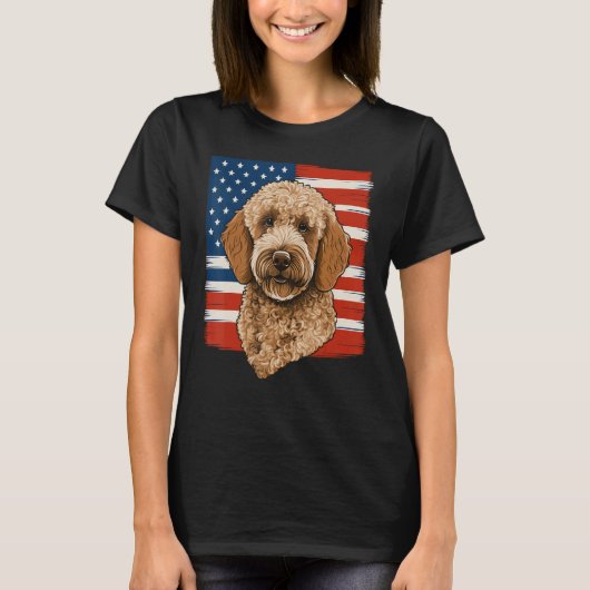 T-shirt 4th Of July Goldendoodle on Patriotic American Gol (Devant)