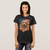 T-shirt 4th Of July Goldendoodle on Patriotic American Gol (Devant entier)