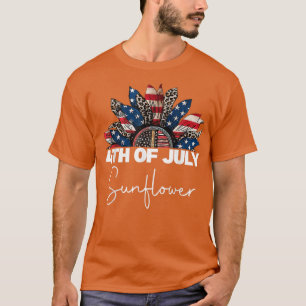 T-shirt 4th Of July Leopard Sunflower Patriotic Men Women