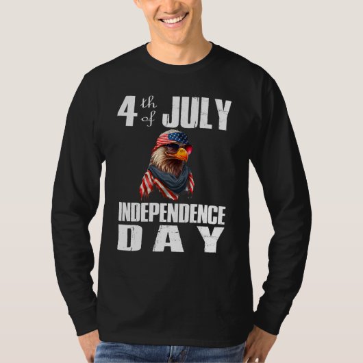 T-shirt 4th Of July Merica Bald Eagle USA Flag Independenc (Devant)