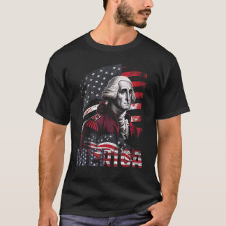 T-shirt 4th Of July Merica George Washington Men Women Ame