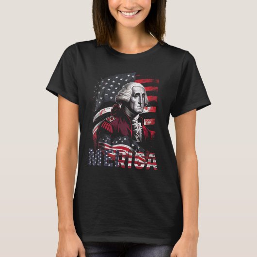 T-shirt 4th Of July Merica George Washington Men Women Ame (Devant)