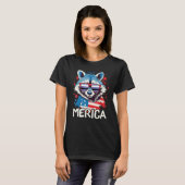 T-shirt 4th Of July Merica Raccoon Perifluid Sunglasses Fl (Devant entier)