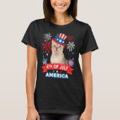 T-shirt 4th Of July Patriotic Day Singapura Cat Independen (Devant)