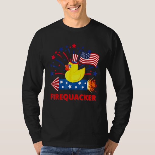 T-shirt 4th Of July Patriotic Firecracker Rubber Duck Fire (Devant)