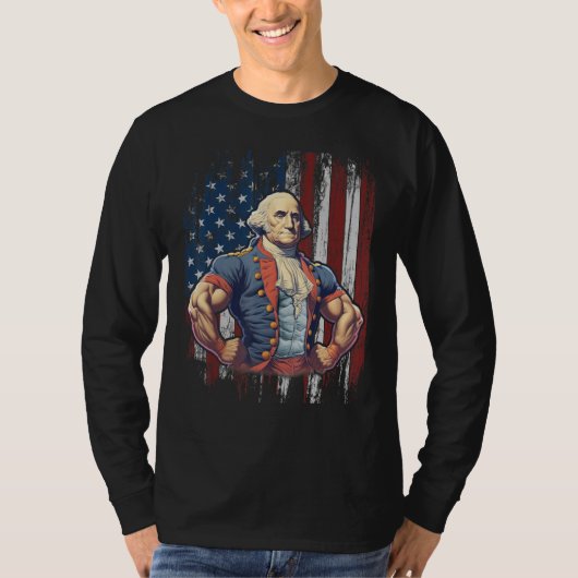 T-shirt 4th of July Patriotic Funny George Washington July (Devant)