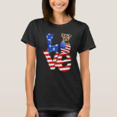 T-shirt 4th Of July Patriotic Love Yorkshire Terrier Ameri (Devant)