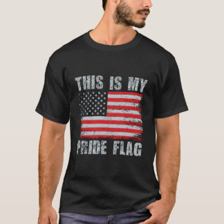 T-shirt 4Th Of July Patriotic This Is My Pride Flag Usa Am