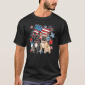 T-shirt 4th Of July Pitbull Dog Independence Day Patriotic (Devant)