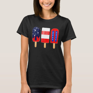 T-shirt 4th of July Popsicle American Flag Patriotic Summe