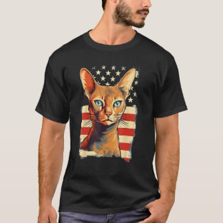 T-shirt 4th Of July US Flag Abyssinian Cat