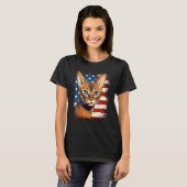 T-shirt 4th Of July US Flag Abyssinian Cat 1 (Devant entier)