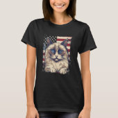 T-shirt 4th Of July US Flag Birman Cat (Devant)