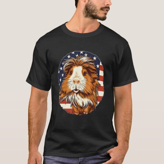 T-shirt 4th Of July US Flag Guinea Pig (Devant)