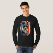 T-shirt 4th Of July US Flag Miniature Schnauzer Dog 3 (Devant entier)