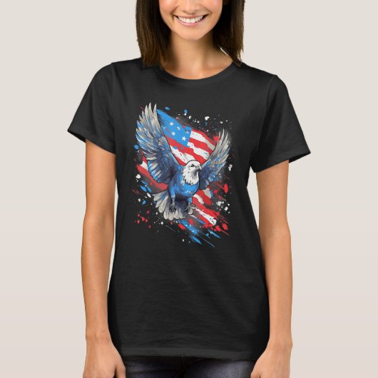 T-shirt 4th Of July US Flag Pigeon (Devant)