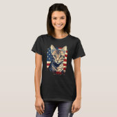 T-shirt 4th Of July US Flag Savannah Cat 1 (Devant entier)