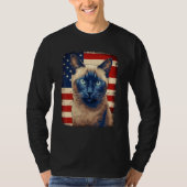 T-shirt 4th Of July US Flag Tonkinese Cat (Devant)