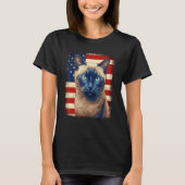 T-shirt 4th Of July US Flag Tonkinese Cat (Devant)