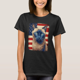 T-shirt 4th Of July US Flag Tonkinese Cat