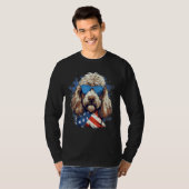 T-shirt 4th Of July US Flag Whoodle Dog (Devant entier)